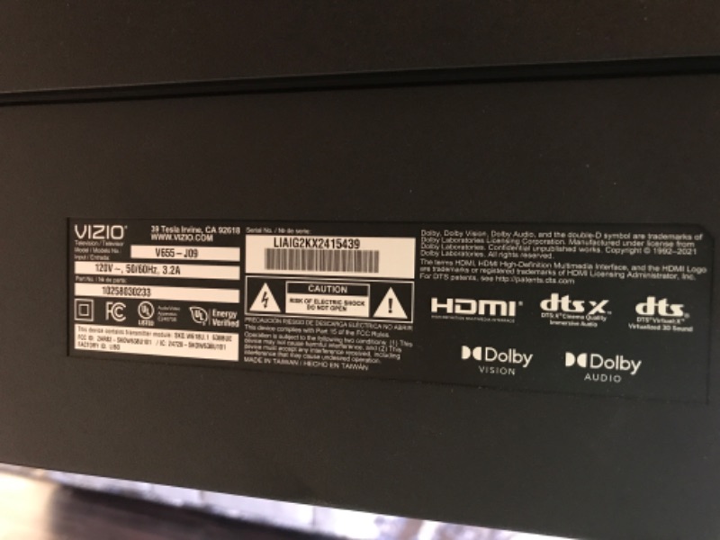 Photo 5 of VIZIO 65” CLASS 4K HDR SMART TV W/ MOUNT - BUYER TO REMOVE BRING TOOLS