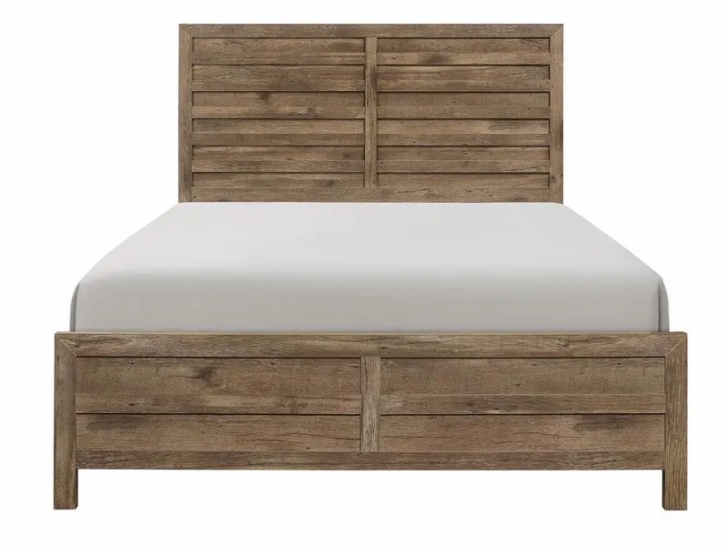 Photo 2 of MADAN WEATHERED PINE FINISH KING SIZE BED FRAME WITH HEADBOARD AND FOOTBOARD – MATTRESS NOT INCLUDED - MORE OF THIS COLLECTION IN AUCTION 

