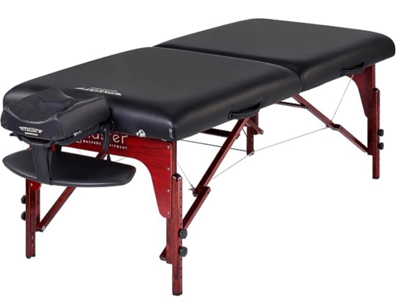 Photo 1 of MASTER MASSAGE MONTCLAIR PRO 31" EXTRA LARGE PORTABLE MEMORY FOAM MASSAGE TABLE WITH REIKI & PORTABLE BAG 

