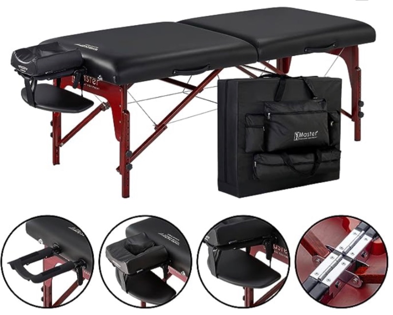 Photo 1 of MASTER MASSAGE MONTCLAIR PRO 31" EXTRA LARGE PORTABLE MEMORY FOAM MASSAGE TABLE WITH REIKI & PORTABLE BAG 

