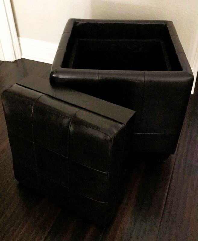 Photo 3 of LEATHERETTE TUFTED SQUARE STORAGE OTTOMAN