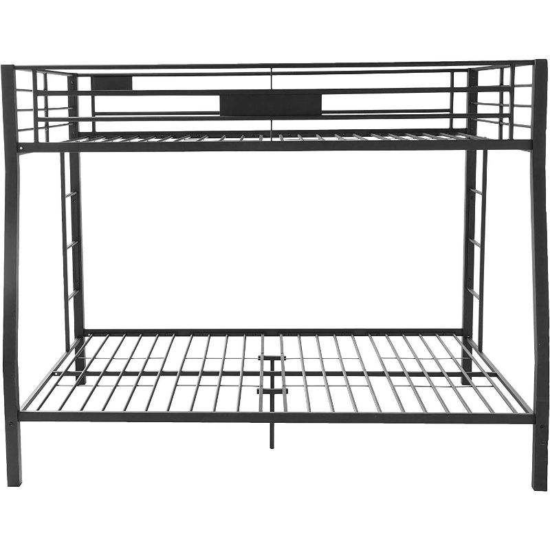 Photo 1 of METAL QUEEN OVER QUEEN BUNK BED FRAME WITH REVERSIBLE FRONT LADDER AND FULL-LENGTH GUARDRAILS FOR CHILDREN TEENS & ADULTS - MATRESSES NOT INCLUDED - BUYER TO REMOVE BRING TOOLS 

