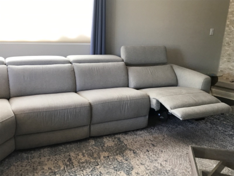 Photo 3 of POCONO 6 PIECE POWER RECLINING SECTIONAL WITH POWER HEADRESTS 114”x127”- SLIGHT WEAR ON ONE CHAIR 