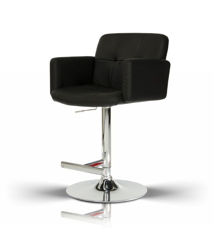 Photo 1 of MODREST LINDY CONTEMPORARY BLACK LEATHERETTE BAR STOOL - MORE OF THIS COLLECTION IN AUCTION 
