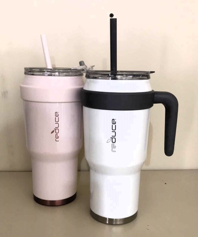 Photo 2 of NEW REDUCE 40OZ COLD1 VACUUM INSULATED STAINLESS STEEL STRAW TUMBLER MUGS, RAIDERS INSULATED CUPS KEEPS DRINKS COLD FOR 40 HOURS & MORE 