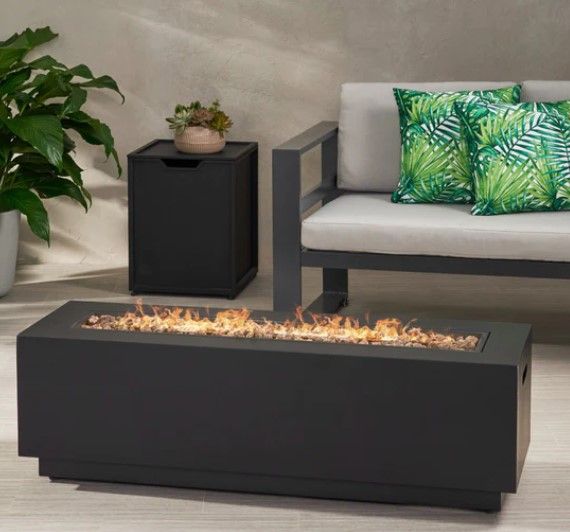 Photo 1 of NOBLE HOUSE ALISON OUTDOOR 50,000 BTU RECTANGULAR FIRE PIT WITH PROPANE 