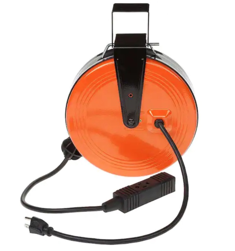 Photo 1 of 30 FT. 16/3 HEAVY-DUTY RETRACTABLE EXTENSION CORD REEL WITH 3-OUTLETS