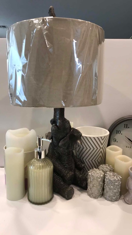 Photo 3 of HOME DÉCOR INCLUDES UNIQUE ELEPHANT LAMP AND MUCH MORE 