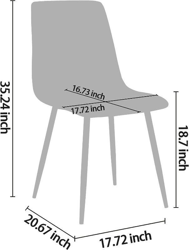 Photo 3 of CANGLONG KITCHEN FABRIC CUSHION SEAT BACK, MODERN MID CENTURY LIVING ROOM SIDE CHAIRS WITH METAL LEGS, SET OF 2, GREY - MORE OF THIS COLLECTION IN AUCTION 
