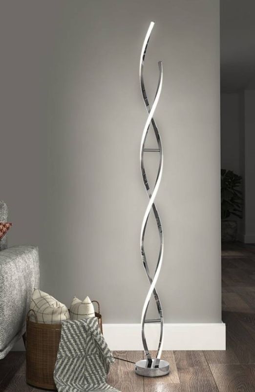 Photo 1 of ARTIKA SWIRL INTEGRATED LED FLOOR LAMP CHROME