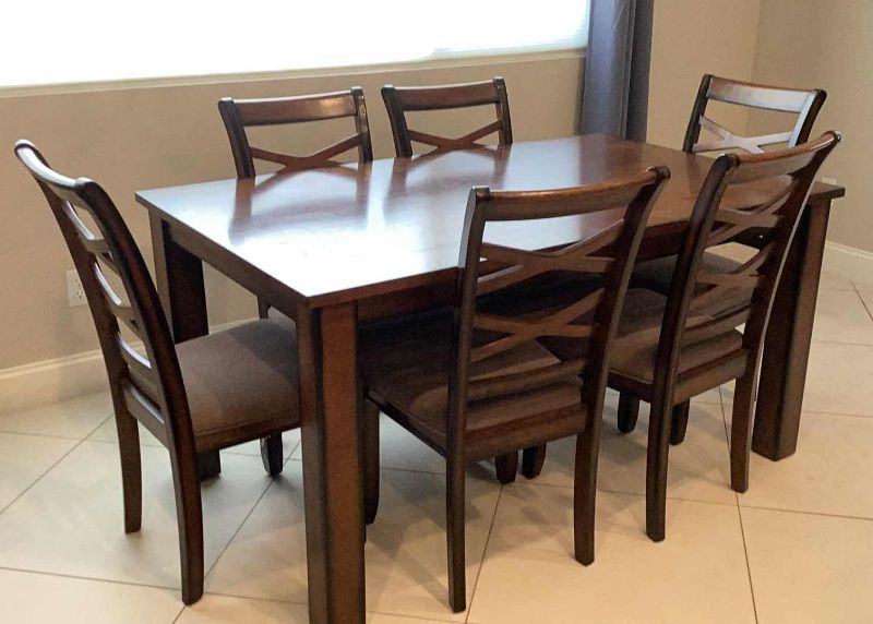 Photo 2 of REDONDO DINING ROOM COLLECTION 7 PIECES 36”x60”x30.5”36”