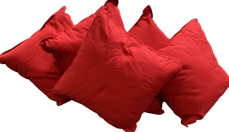 Photo 1 of GURLI THROW PILLOWS 20”x 20” RED 5 COUNT- MORE OF THIS ITEM IN AUCTION