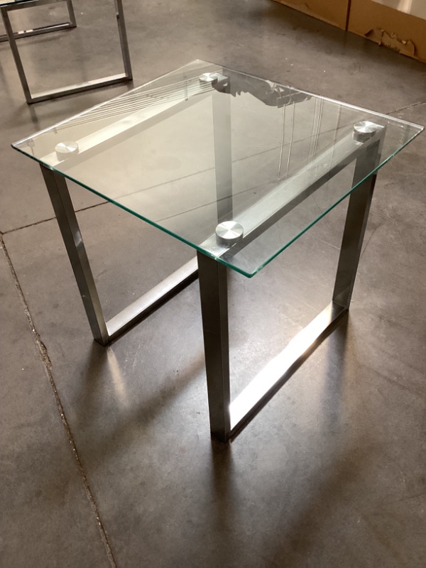 Photo 3 of MCM CALVIN GLASS END TABLE 20”x 20”x 24”- MORE OF THIS COLLECTION IN AUCTION