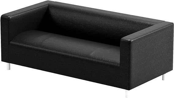 Photo 1 of CANAL LEATHERETTE BLACK SOFA 86”x34”x 26”- MORE OF THIS COLLECTION IN AUCTION- SOME DAMAGE PLEASE SEE PHOTOS