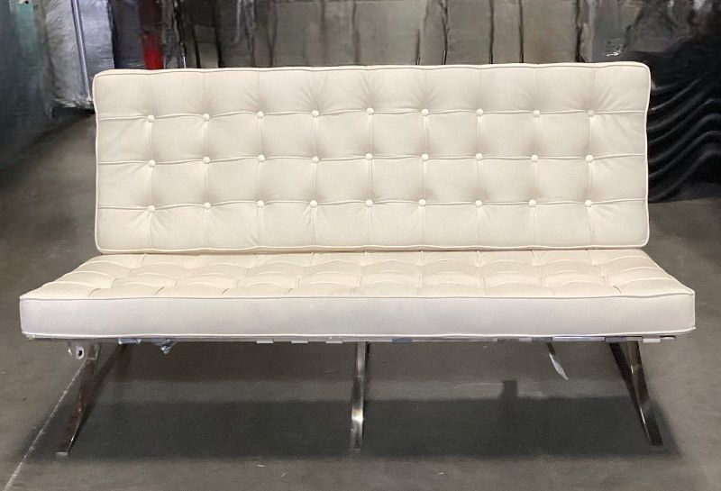 Photo 1 of BARCELONA MID CENTURY MODERN PAVILION SOFA - IVORY - MISSING SOME STRAPS