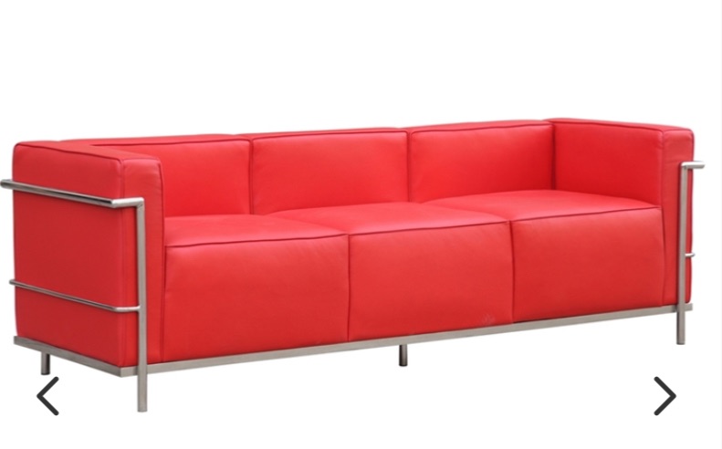 Photo 1 of LC3 GRAND SOFA RED LEATHER 82”x29”x27” - SOME SCUFFS AND SCRATCHES SEE PHOTOS