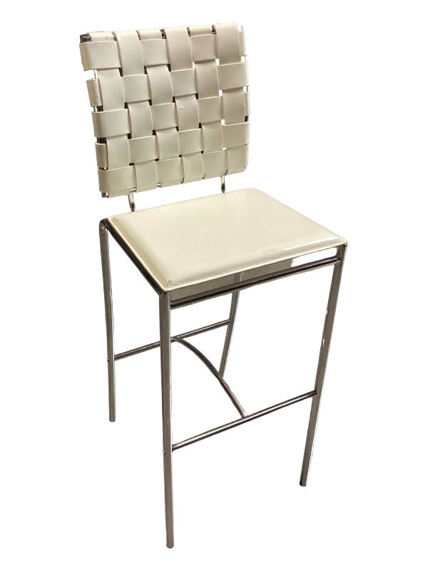 Photo 1 of ZUO 29”CRISS CROSS BAR CHAIR-SOME MINOR SCUFFS AND WEAR ON SEAT OR BACK OF CHAIR