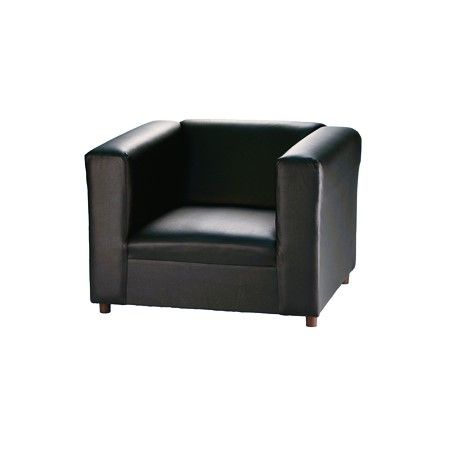 Photo 1 of CANAL LEATHERETTE BLACK  CLUB CHAIR 38”x 34”x 26-MORE OF THIS COLLECTION IN AUCTION
