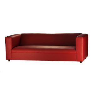 Photo 1 of CANAL LEATHERETTE RED LOVE SEAT 54”x 34”x 26”- MORE OF THIS COLLECTION IN AUCTION