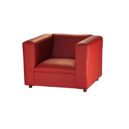 Photo 1 of CANAL LEATHERETTE RED CLUB CHAIR 38”x 34”x 26”- MORE OF THIS COLLECTION IN AUCTION