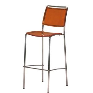 Photo 1 of STEFIE MOD CLEAR / ORANGE BARSTOOL 14”x14”x31” - MORE OF THIS COLLECTION IN THE AUCTION