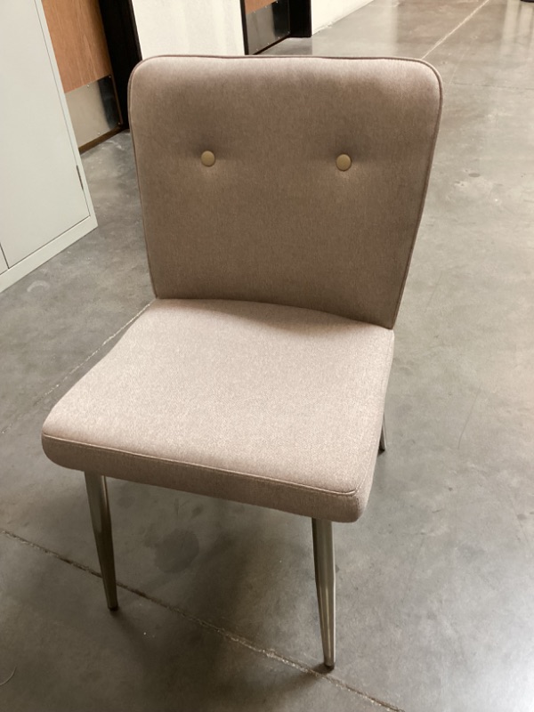 Photo 1 of RETRO FABRIC CHAIR TAN CHROME LEGS-MORE OF THIS COLLECTION IN AUCTION