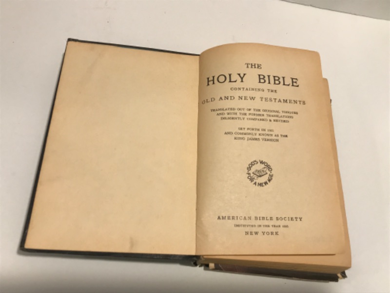 Photo 5 of ANTIQUE HOLY BIBLE FROM THE AMERICAN BIBLE SOCIETY