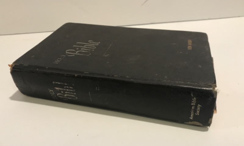 Photo 1 of ANTIQUE HOLY BIBLE FROM THE AMERICAN BIBLE SOCIETY