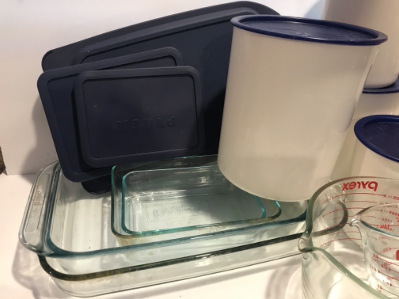 Photo 1 of PYREX CASSEROLE DISHES TUPPERWARE AND MORE