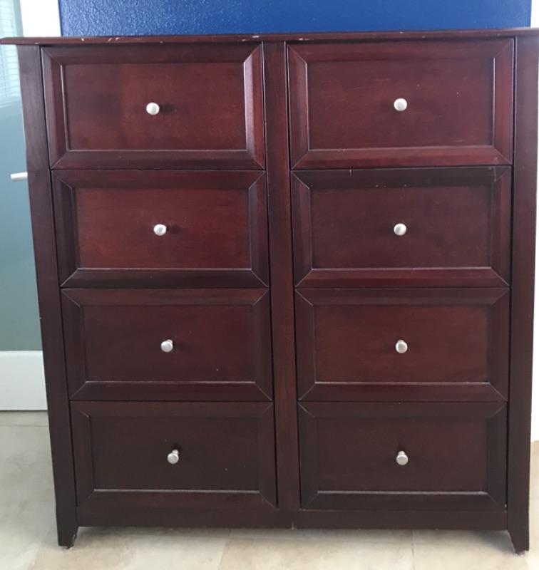 Photo 1 of MAHOGANY 8 DRAWER DRESSER 51”x 18”x 53”-LITTLE SCRATCHES ON FRONT