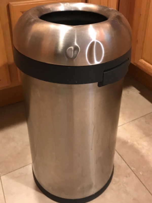 Photo 1 of SIMPLEHUMAN STAINLESS STEEL OPEN TOP 30.38 GALLON TRASH CAN