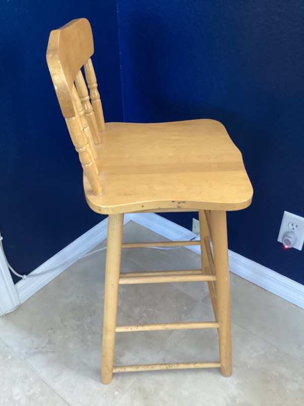 Photo 2 of VINTAGE THREEHIGH BACK BAR STOOL