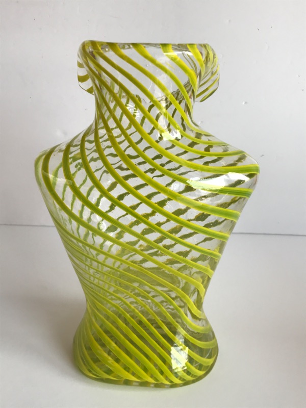 Photo 3 of FEMALE BUST ART GLASS VASE MURANO STYLE