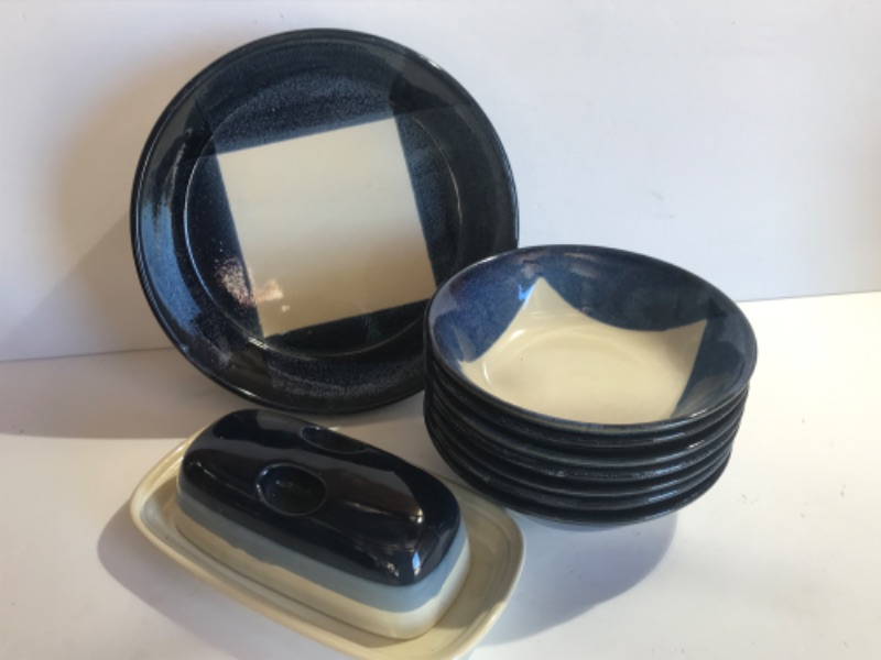 Photo 1 of MIKASA POTTERS ART BEN SEIBEL DESIGN DISHES - 7 BOWLS-  1- BUTTER TRAY - 1-SERVING TRAY
* MORE OF THIS COLLECTION IN AUCTION