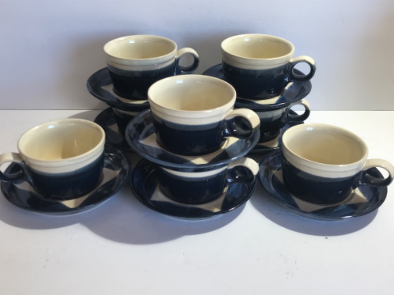 Photo 1 of MIKASA POTTERS ART BEN SEIBEL DESIGN DISHES - 8 CUPS AND SAUCERS 
* MORE OF THIS COLLECTION IN AUCTION