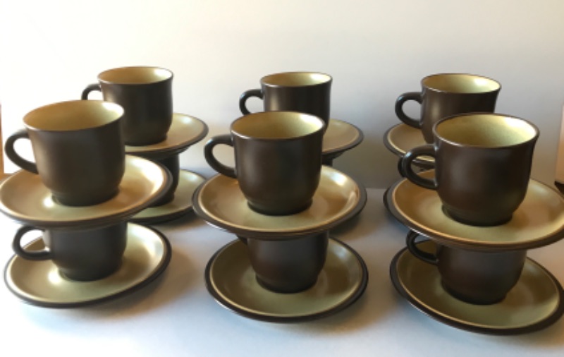 Photo 1 of NORITAKE FOLKSTONE SAFARI CUPS AND SAUCERS SET OF 12 MORE OF THIS COLLECTION IN AUCTION 