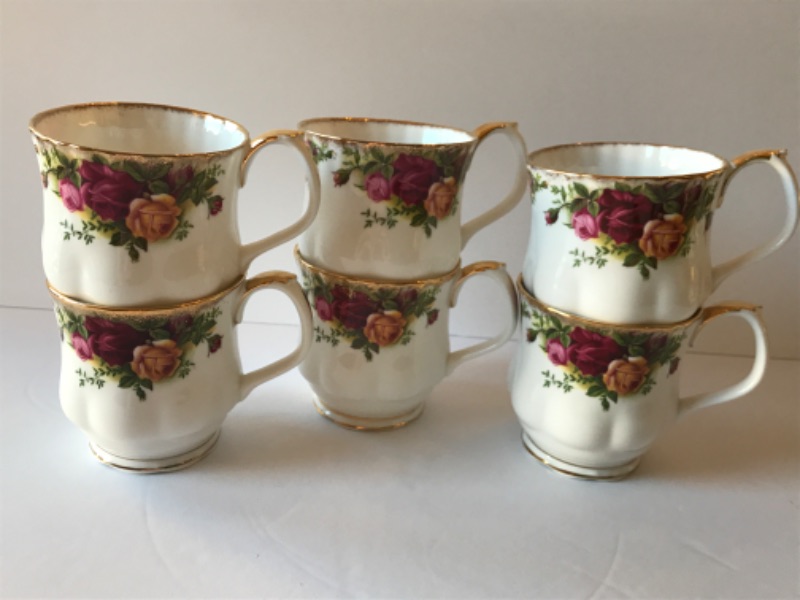 Photo 1 of ROYAL ALBERT BONE CHINA - OLD COUNTRY ROSES - COFFEE CUPS