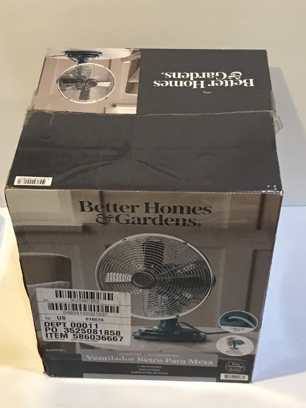 Photo 3 of NIB BETTER HOME & GARDENS OSCILLATING FAN 9”x 8.5”x 12.5”