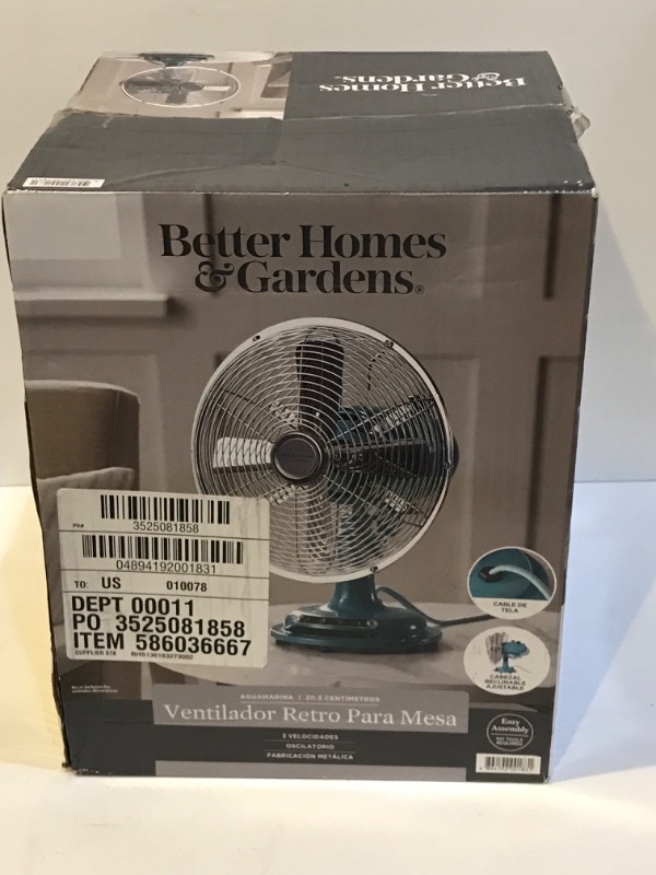 Photo 1 of NIB BETTER HOME & GARDENS OSCILLATING FAN 9”x 8.5”x 12.5”