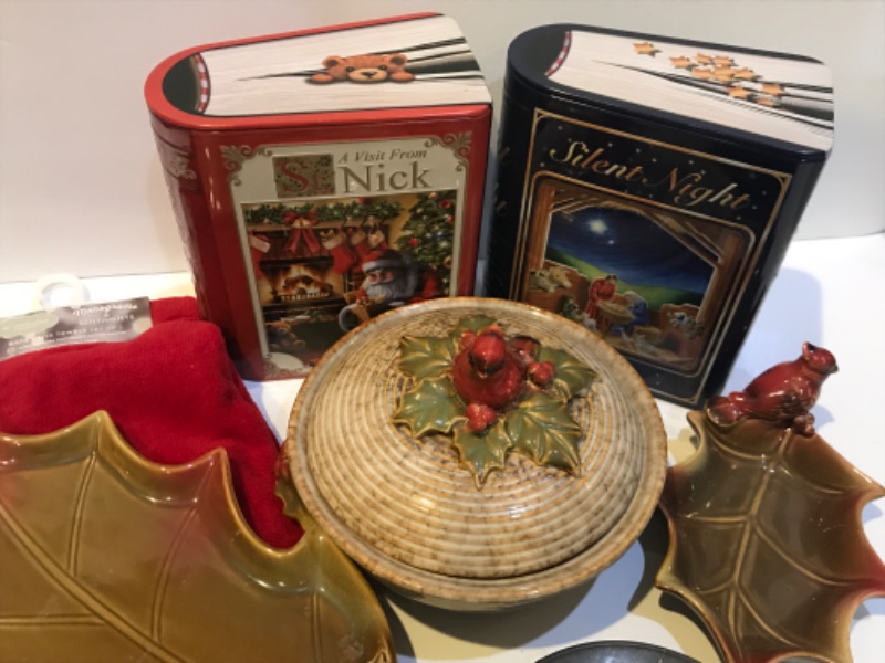 Photo 2 of CHRISTMAS THEMED CANDY DISH CANDLE HOLDER AND BOOKS