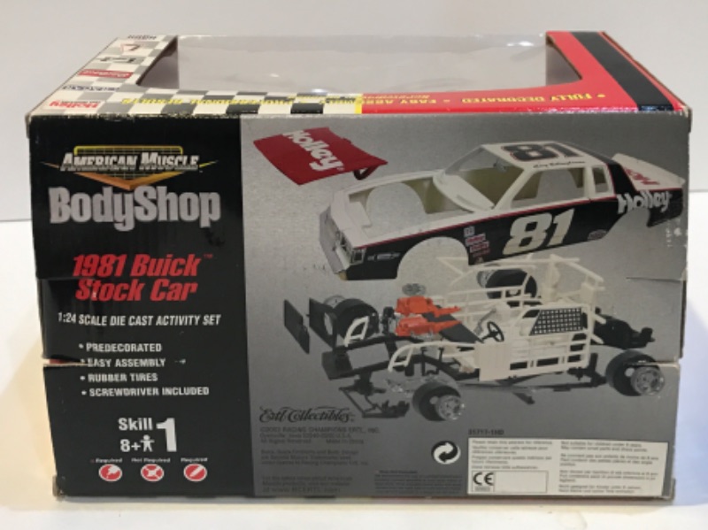 Photo 3 of MUSCLE MACHINES DIE CAST COLLECTABLES 1981 BUICK STOCK CAR 1:24 SCALE MODEL CAR KIT AND MORE