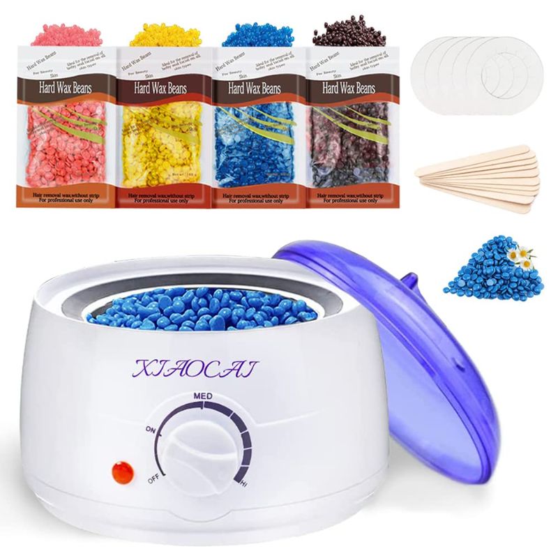 Photo 1 of Wax Warmer, Hair Removal Waxing Kit with 4 Packs of Wax Beans Target for Facial Bikini Area Armpit.Melting Pot Hot Wax Heater Accessories Body Waxing Spa Painless at Home Wax Kit for Women