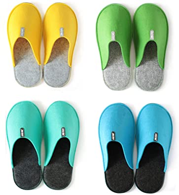 Photo 1 of \Lucky Sign Indoor Guest Slippers,Unisex Felt Slipper Set of 4 Size,Guest Slippers,House Slippers for Guests