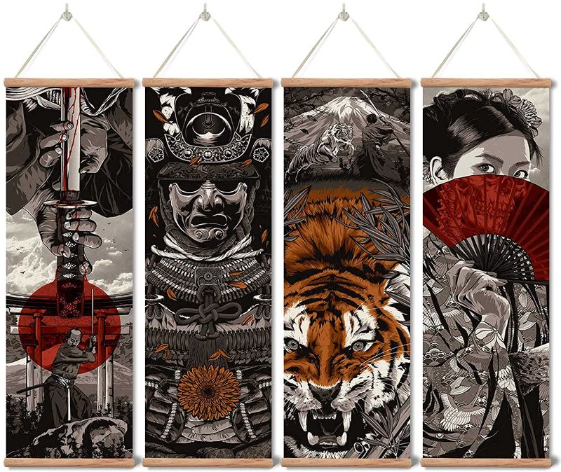 Photo 1 of zhugege Japanese Wall Art Decor, Samurai Posters and Prints, scroll Painting Artwork for Living Room Bedroom, Bushido Hall FACTORY SEALED
