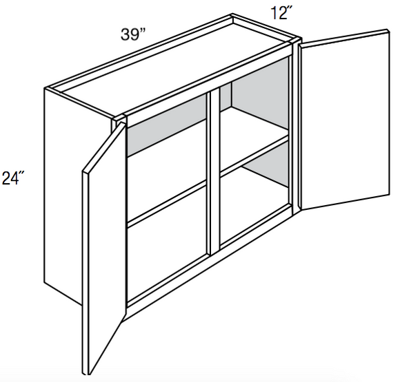 Photo 1 of ARISTOKRAFT CABINETRY ELKINS STYLE WHITE FINISH PURESTYLE LAMINATE 2 DOOR WALL CABINET W3924 39” X 12.75” H24” (READ NOTES)