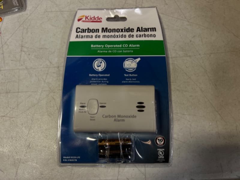 Photo 2 of Kidde Carbon Monoxide Detector, Battery Powered with LED Lights, CO Alarm
