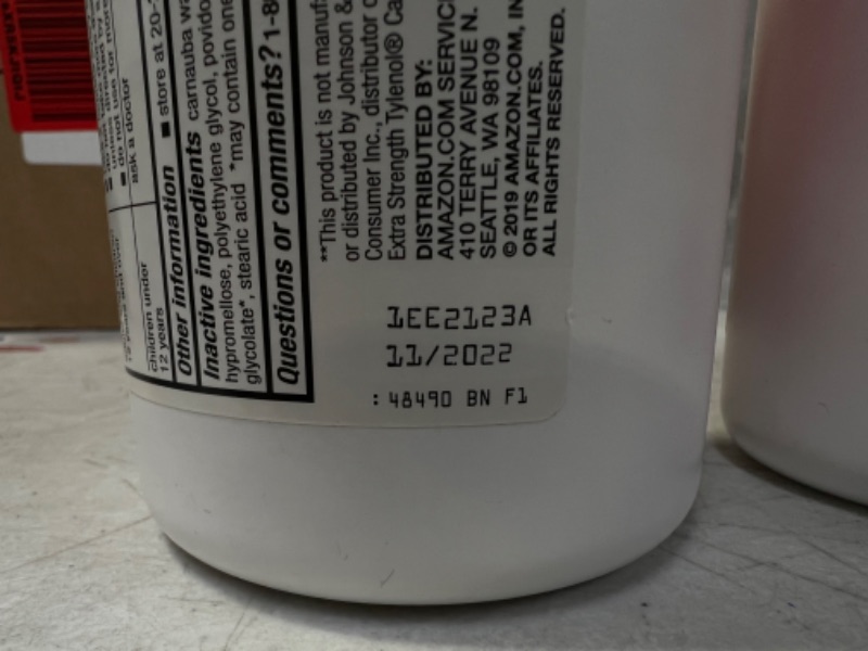 Photo 3 of Amazon Basic Care Extra Strength Pain Relief, Acetaminophen Caplets, 500 mg, 500 Count (Pack of 2) -- Best Before NOV 2022