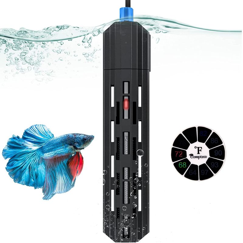 Photo 1 of Makmzoon Aquarium Heater, 500W Turtle Tank Heater Fish Heater with Detachable Anti Scald Shell Round Thermometer, Fish Heater Fully Submersible Heater
