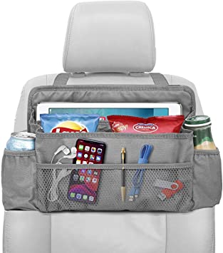 Photo 1 of  Car Organizer, Headrest Car Seat Storage Caddy For Office Supplies, Snack Or Toys, Front Or Back Passenger Seat Hanging Organizer With An Adjustable Strap, Driver Bag With Large Pockets, Grey