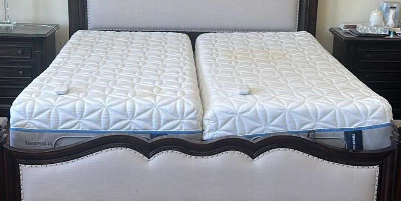 Photo 1 of TWO ADJUSTABLE BEDS WITH TEMPUR CLOUD LUXE TEMPURPEDIC TWIN MATTRESSES W REMOTES (HEADBOARD FOOTBOARD and SIDEBOARD SOLD SEPARATELY